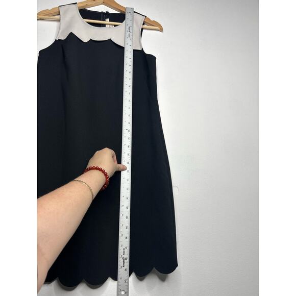 J. Crew Scalloped Color Block Bodice Sleeveless Shift Dress 0 - Picture 4 of 7